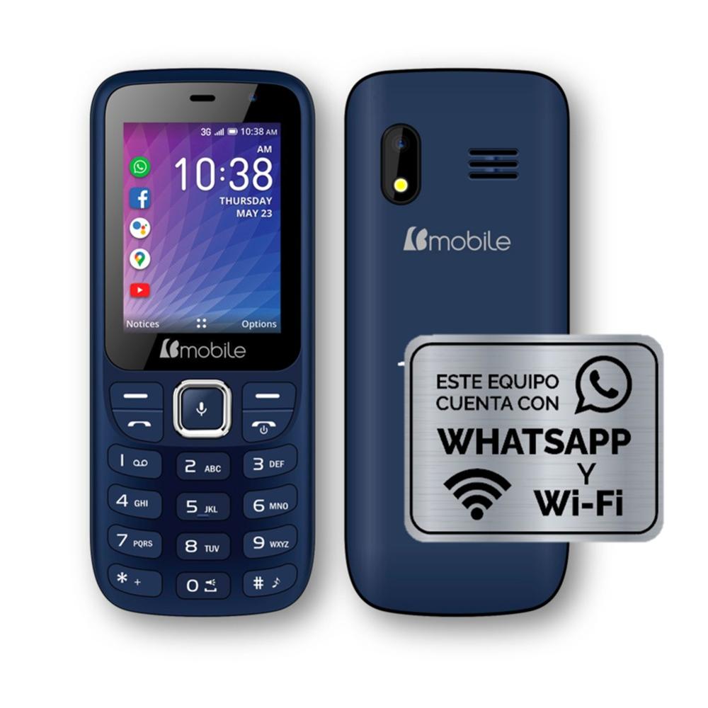 Teléfono Celular Bmobile W125K 3G 2.4'' con WiFi Whatsapp Radio FM - Azul