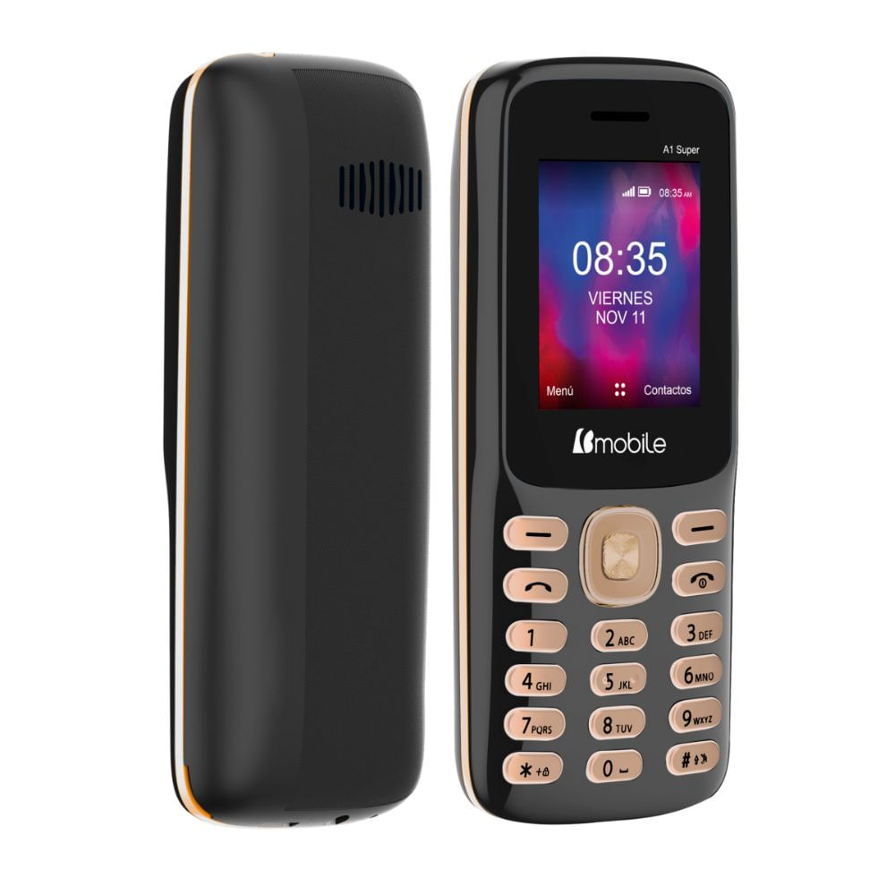 Teléfono Celular Lava A1 Super 2G 1.8'' Radio FM - Negro Dorado