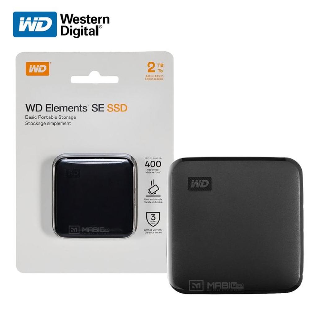 Disco Sólido Externo Western Digital Elements SE 2TB - Negro - Portátil