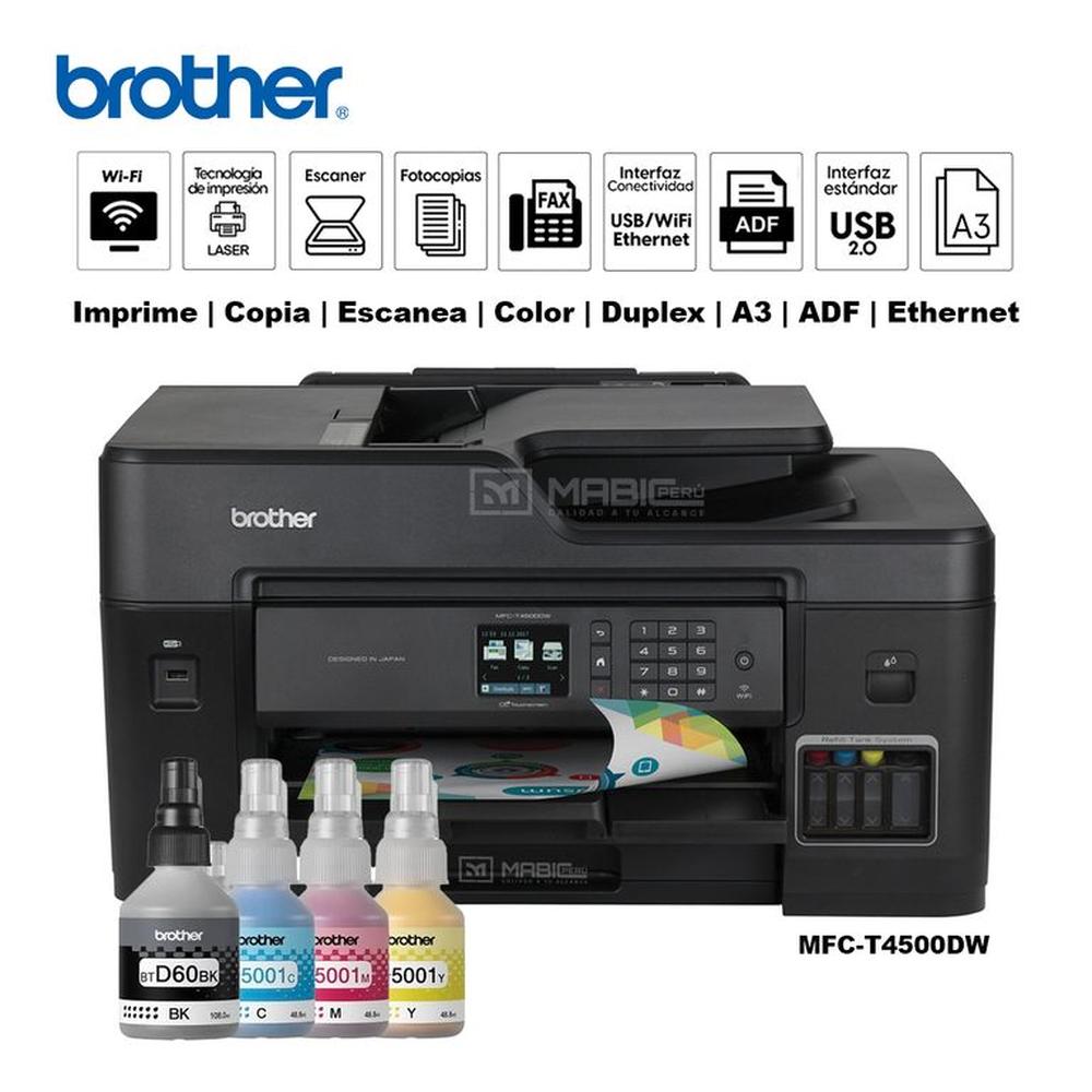 Impresora Brother MFC-T4500DW A3 Duplex WIFI Ethernet ADF FAX Impresora Brother MFC-T4500DW A3 Duplex WIFI Ethernet ADF FAX