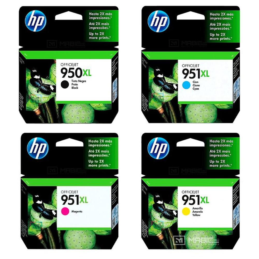 Pack Tinta HP 950XL 951XL Negro Cian Magenta Amarillo OfficeJet 8100 8600 8610 Original Pack Tinta HP 950XL 951XL Negro Cian Magenta Amarillo OfficeJet 8100 8600 8610 Original