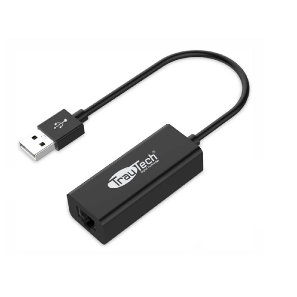 Adaptador De Red Usb 2.0 a Lan Ethernet 100mbps Trautech PE-LO100 Adaptador De Red Usb 2.0 a Lan Ethernet 100mbps Trautech PE-LO100