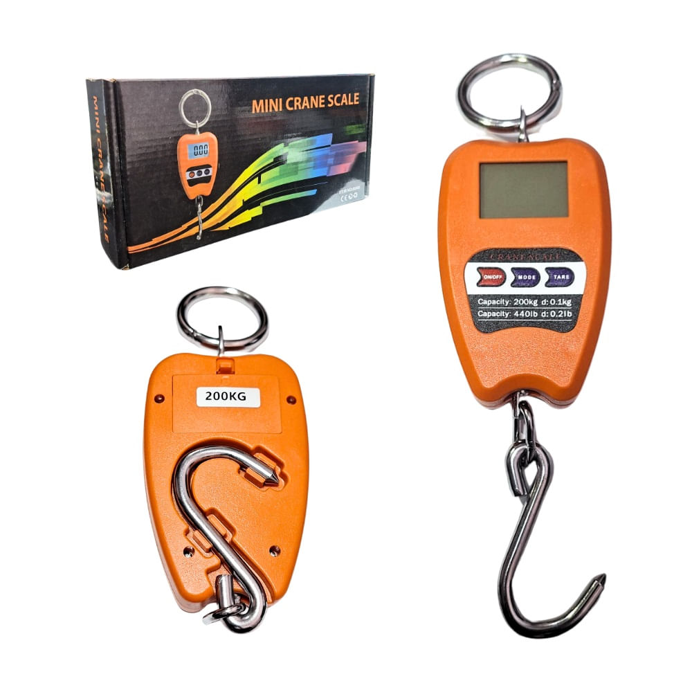 Balanza Colgante Mini Crane Scale 200kg Digital Naranja