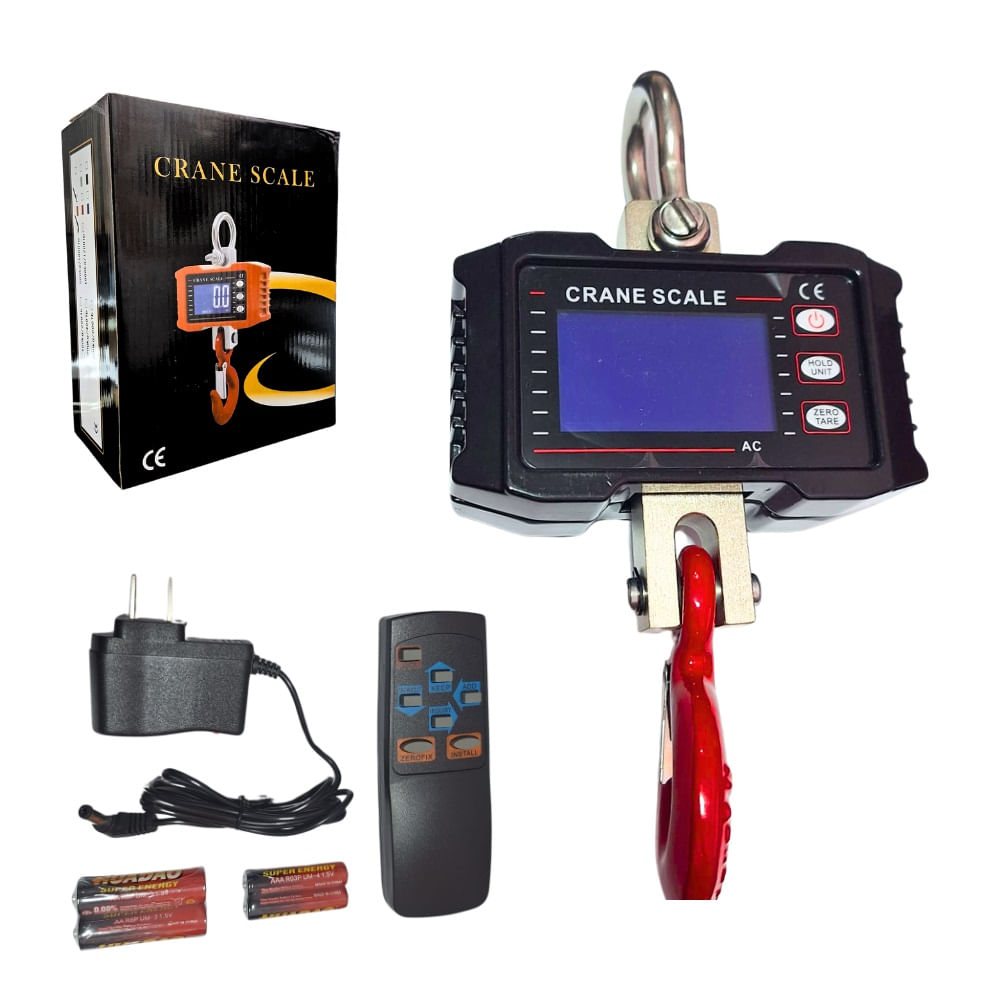 Balanza Industrial de Metal 500kg Recargable y Digital con Control Remoto Negro