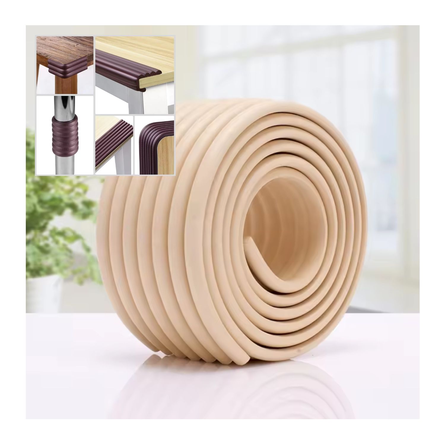Protector de Bordes Rollo x 2 Mts Generico Set 2 Unds Crema
