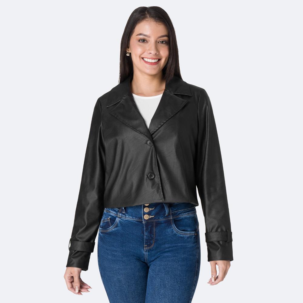 Casaca Cuerina Pionier Mujer Kesly Negro L Casaca Cuerina Pionier Mujer Kesly Negro L