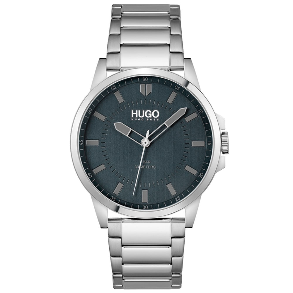 Reloj Hugo Boss First 1530186 para Hombre Acero Inoxidable Plateado Dial Azul Oscuro