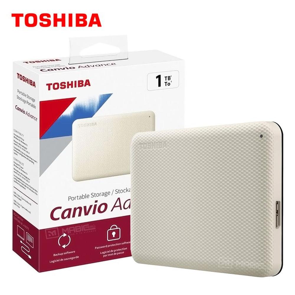 Disco Duro Externo Toshiba Canvio Advance 1TB - Blanco - Portátil