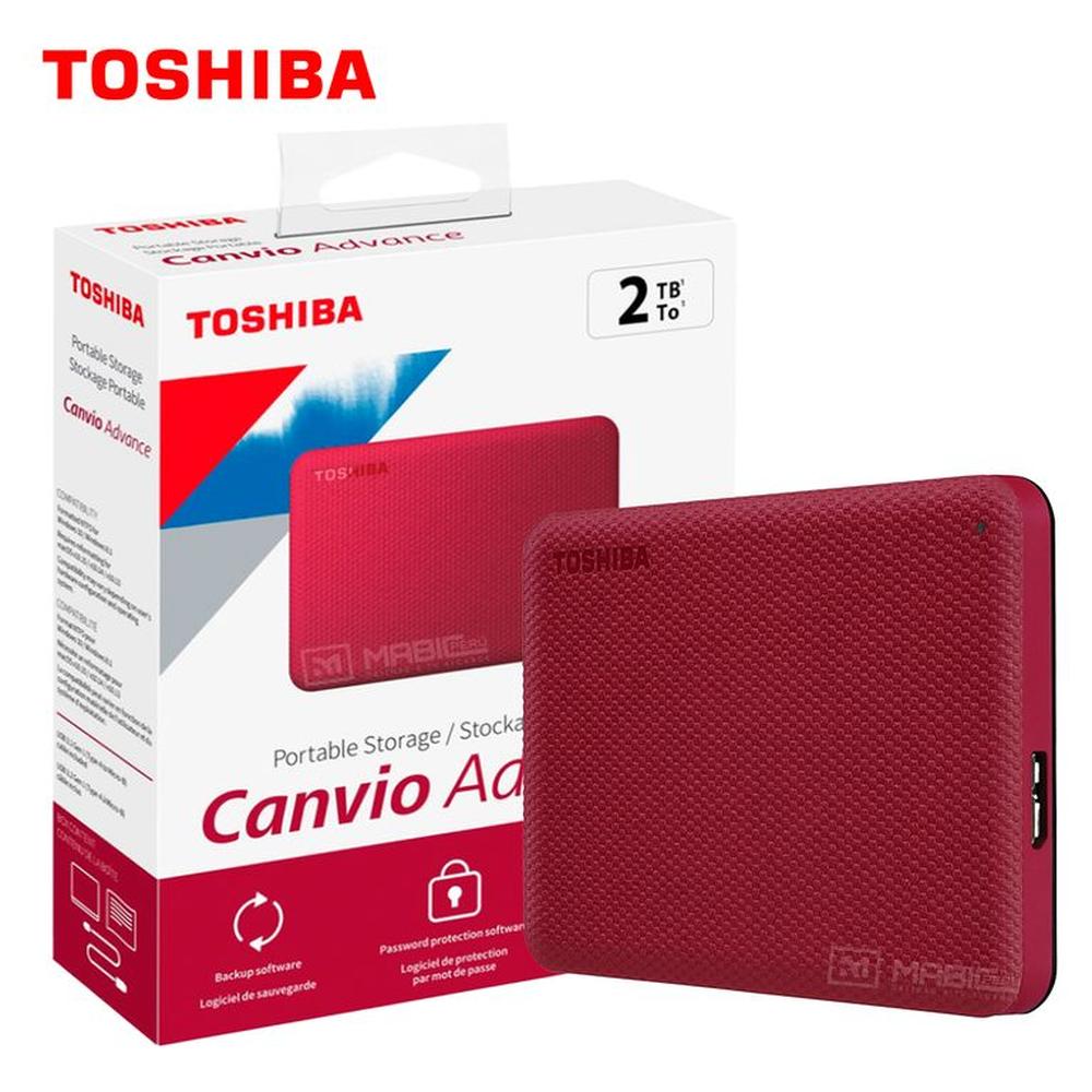 Disco Duro Externo Toshiba Canvio Advance 2TB - Rojo - Portátil