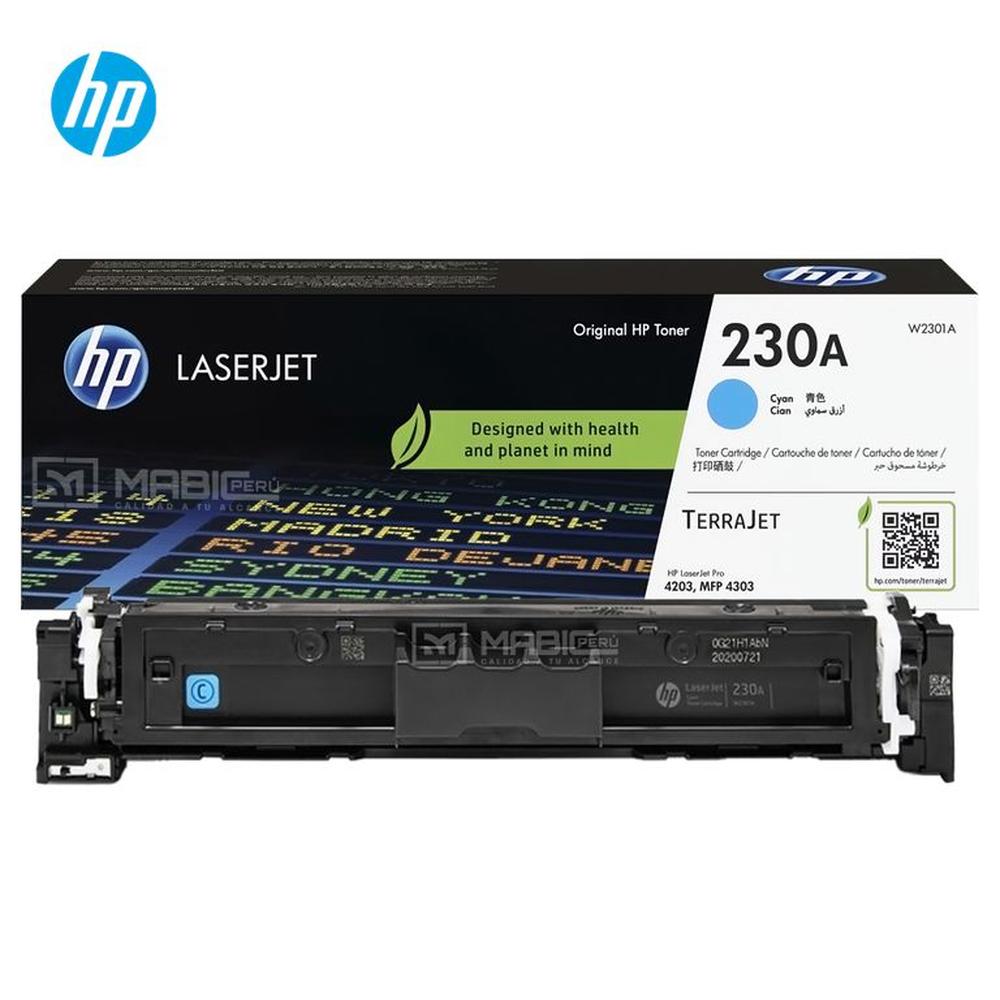 TONER HP 230A CIAN W2301A LJ 4203 MFP 4303 ORIGINAL TONER HP 230A CIAN W2301A LJ 4203 MFP 4303 ORIGINAL