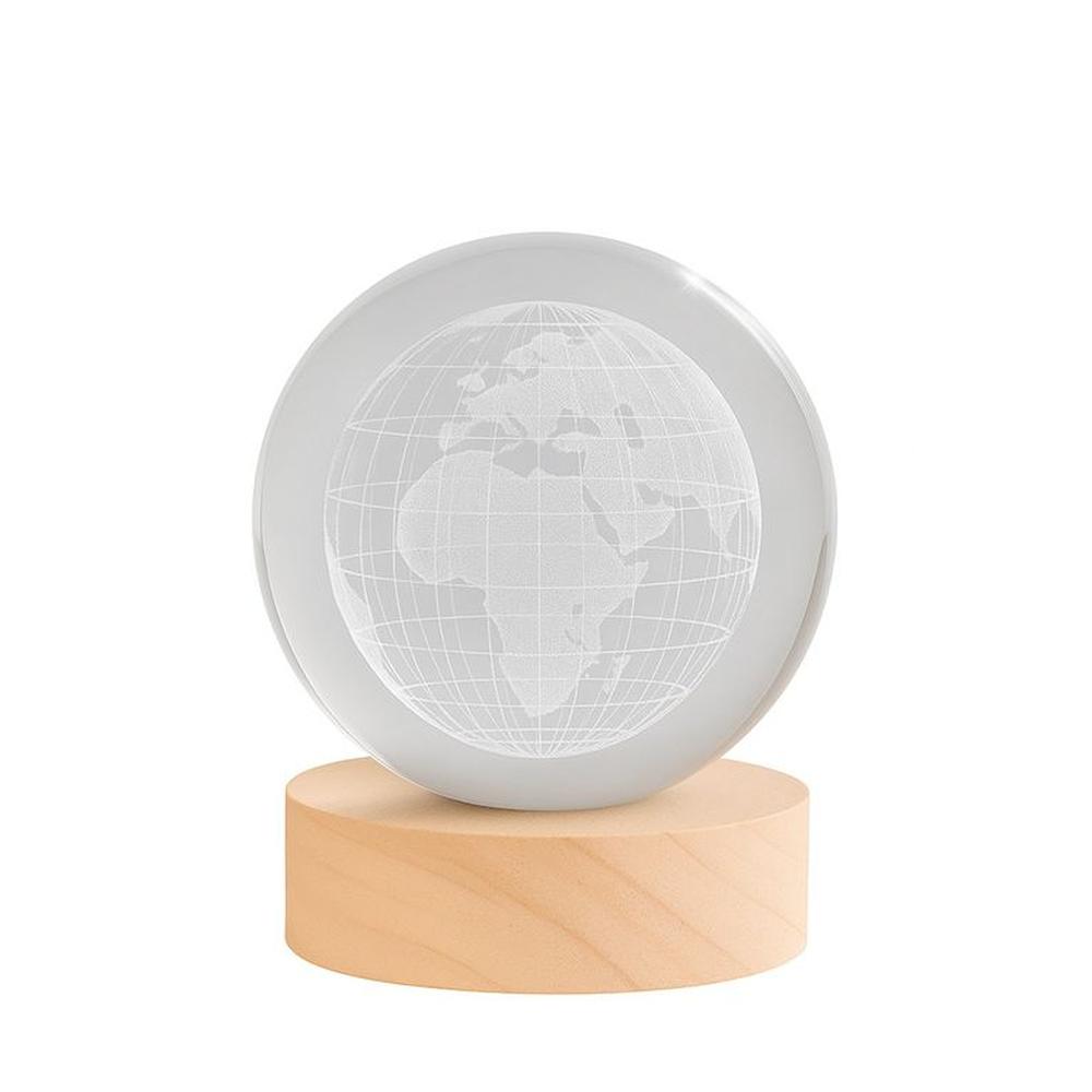 Lámpara Esfera Cristal Planeta Tierra Lámpara Esfera Cristal Planeta Tierra