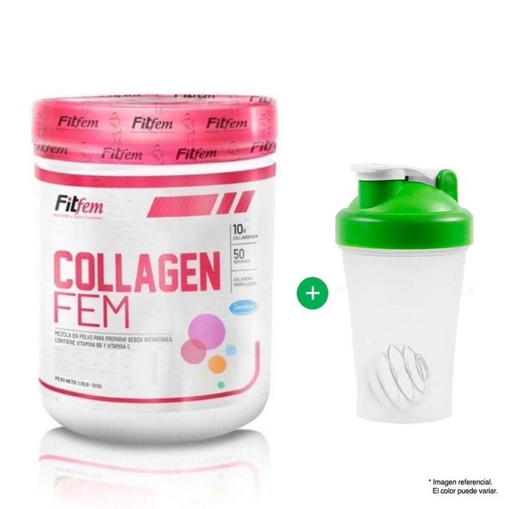 Colágeno Fitfem Colagen Fem 500 gr Naranja + Shaker
