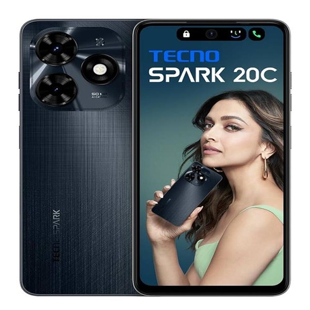 SMARTPHONE TECNO MOBILE SPARK  20C BG7 128GB ROM+ 16GB RAM EXTENDIDA (8GB +8GB RAM) GRAVITY BLACK