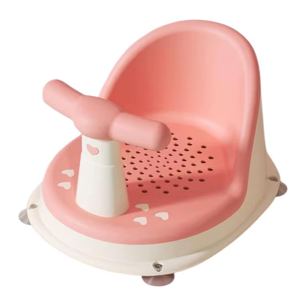 ASIENTO DE BAÑO PARA BEBÉ CON VENTOSA ANTIDESLIZANTE ROSA