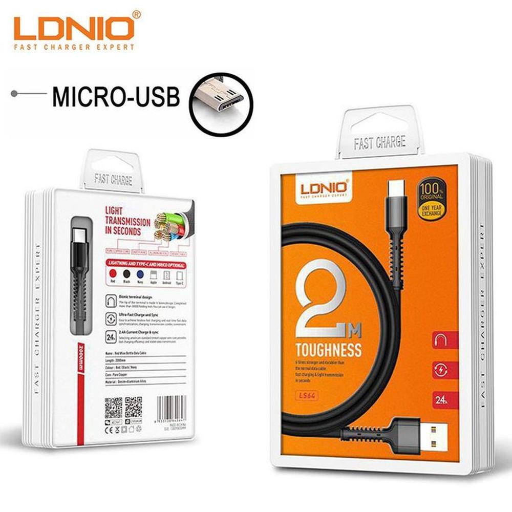 Cable Micro Usb V8 Fast Charge 2mt Ldnio Anti Quebraduras