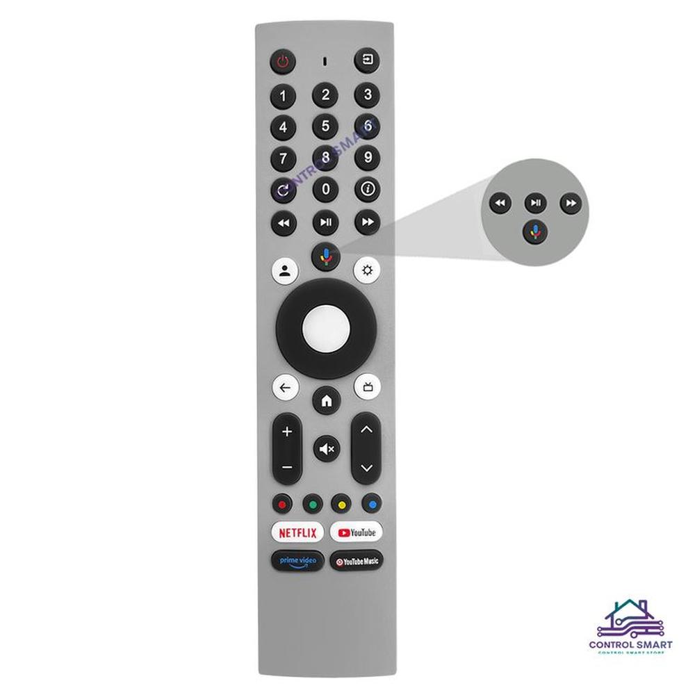 Control Remoto RM-C3295 para TV JVC con Mando de Voz Gris