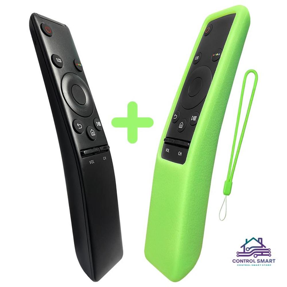 Control para Smart TV Samsung + Funda Protectora Verde fosforescente