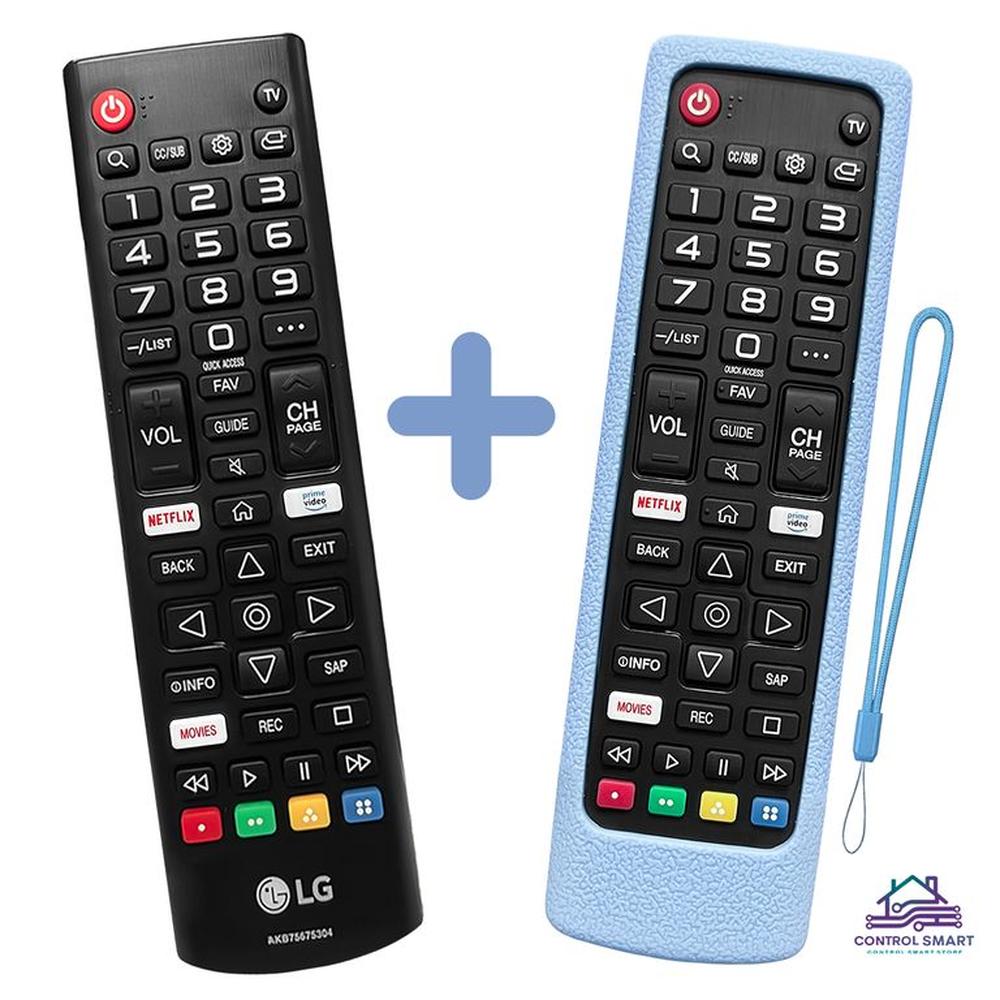 Control LG AKB75675304 para Smart TV + Funda Silicona Celeste