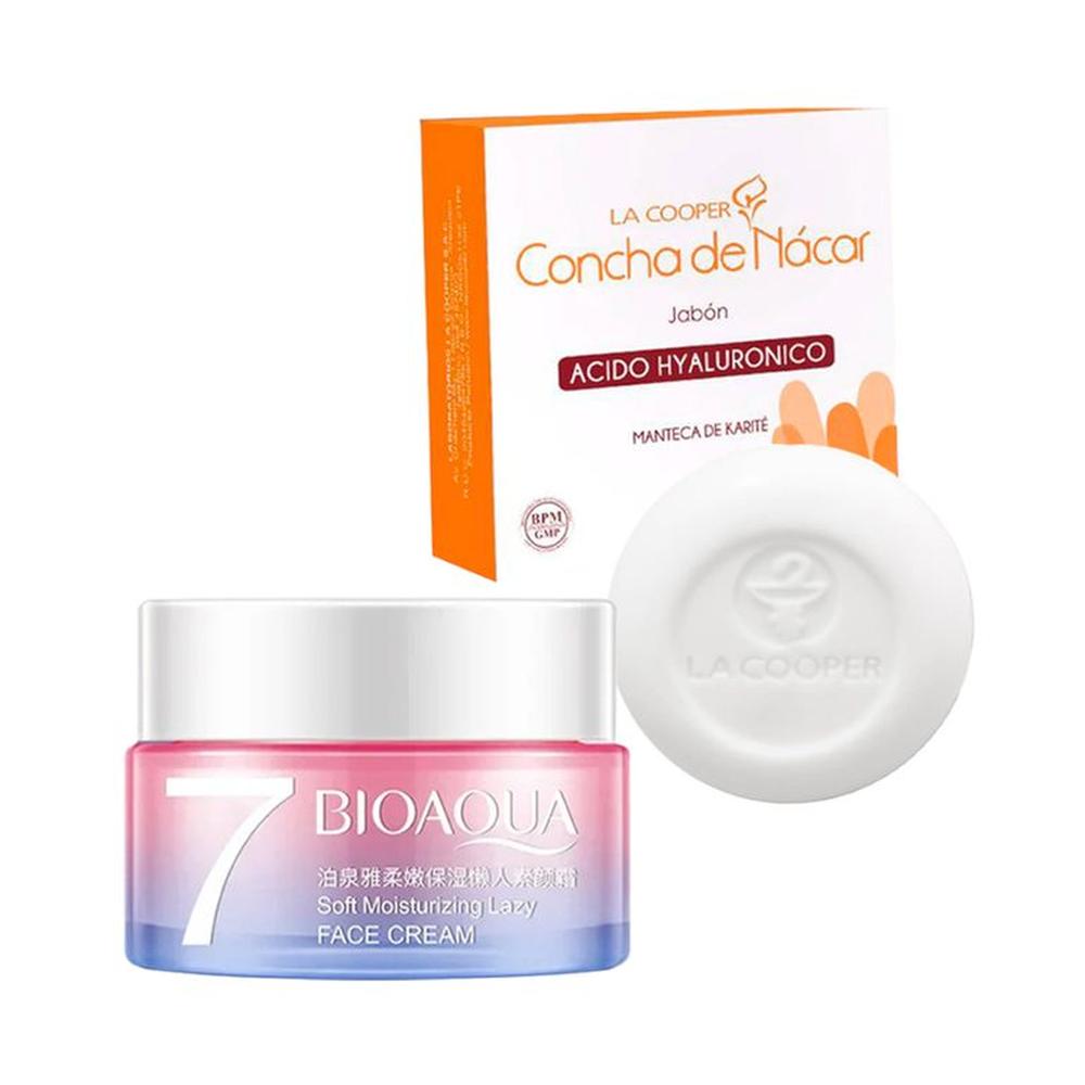Crema Facial Aclaradora + Jabón Concha de Nacar & AH