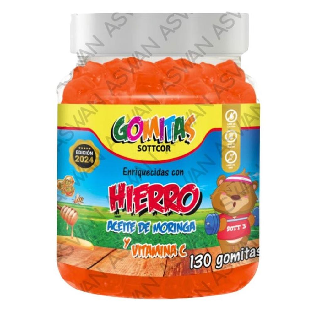 GOMITAS DE HIERRO PARA NIÑOS 130 UNIDADES SOTTCOR 100GR TUTTI FRUTTI