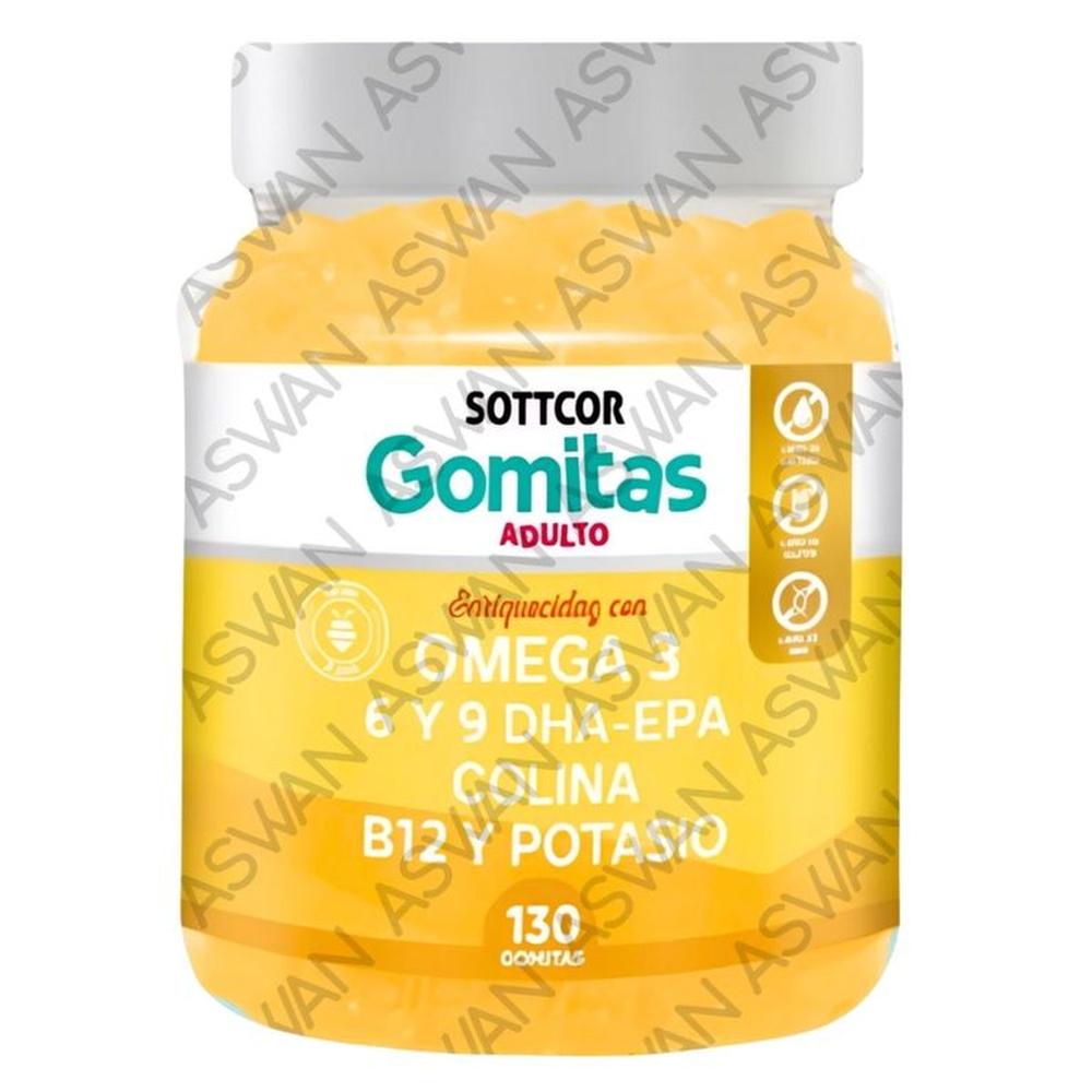 GOMITAS DE OMEGA 3 PARA ADULTOS 130 UNIDADES SOTTCOR 100GR
