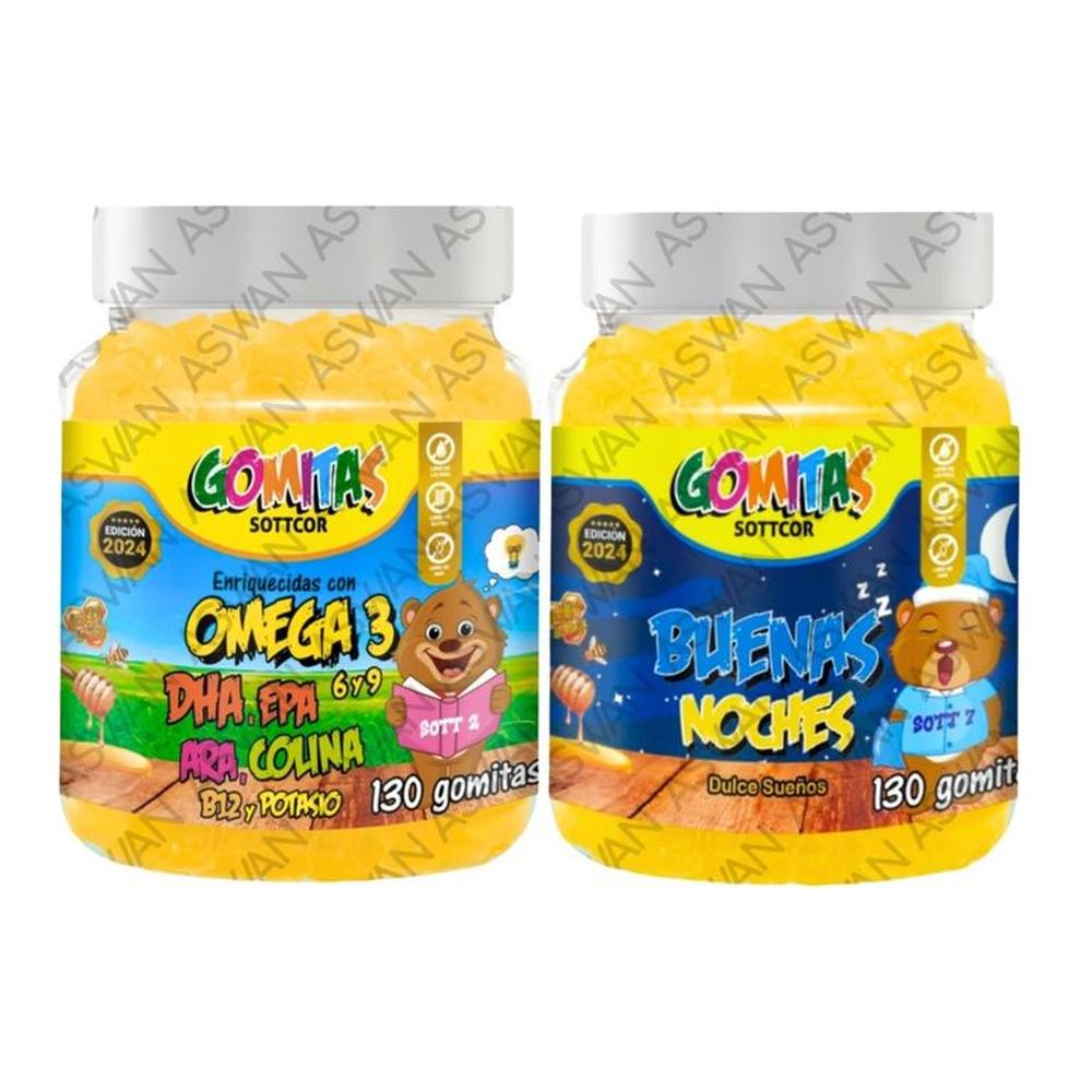 PACK NIÑOS DE OMEGA 3 & BUENAS NOCHES 130 GOMITAS - SOTTCOR