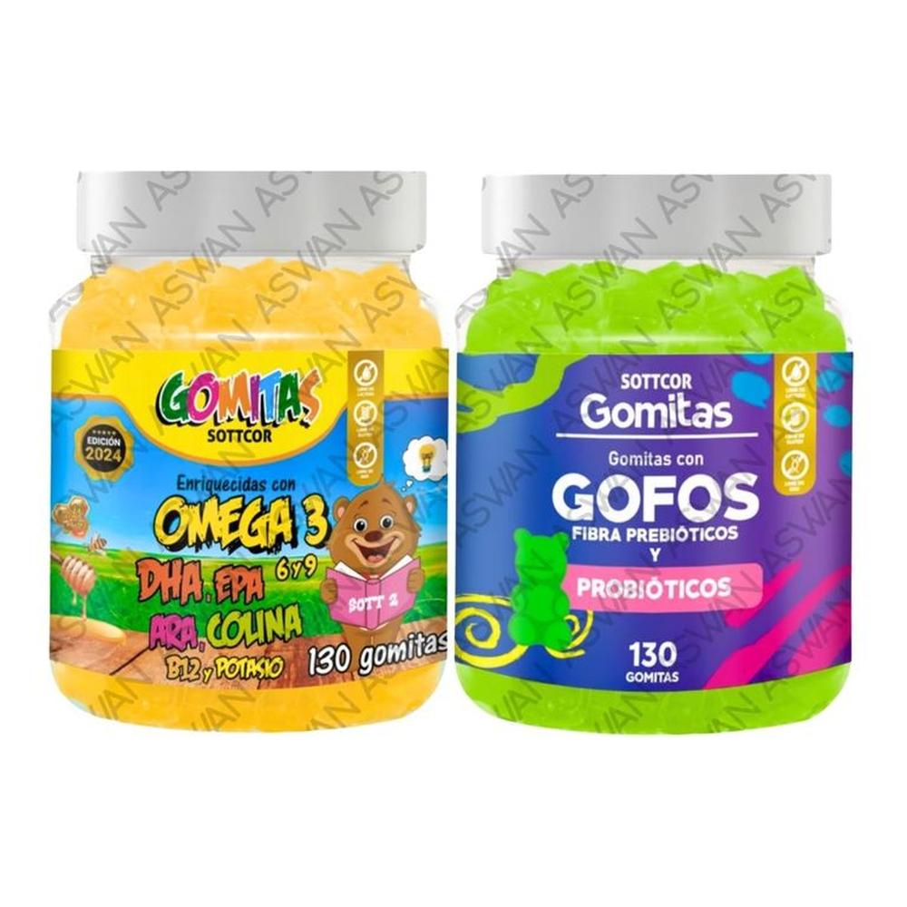 PACK NIÑOS DE OMEGA 3 & GOFOS 130 GOMITAS - SOTTCOR