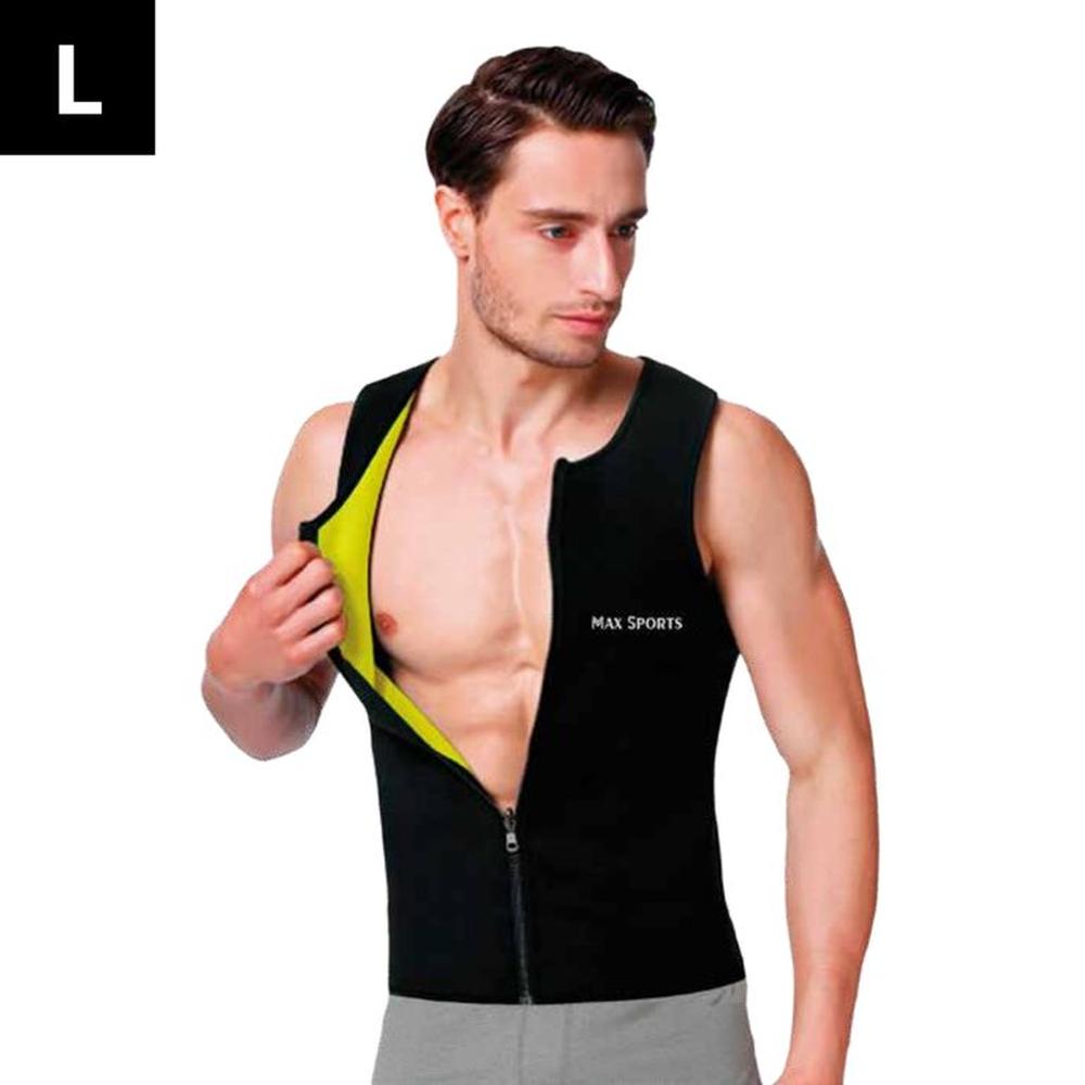 MAXSPORTS Faja Chaleco con Cierre Negro y Neón L
