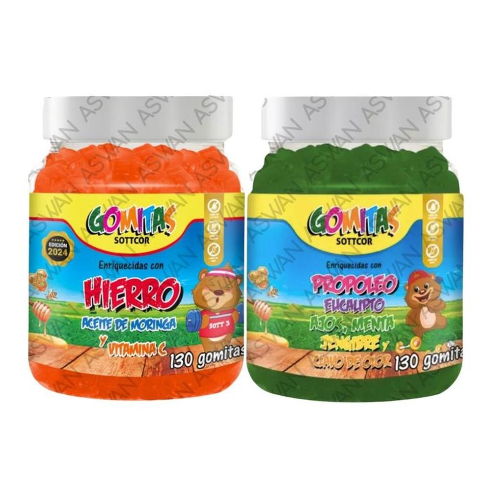 PACK NIÑOS DE HIERRO & PROPOLEO 130 GOMITAS - SOTTCOR