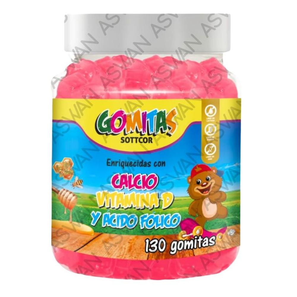 GOMITAS DE CALCIO PARA NIÑOS 130 UNIDADES SOTTCOR 100GR CHICLE