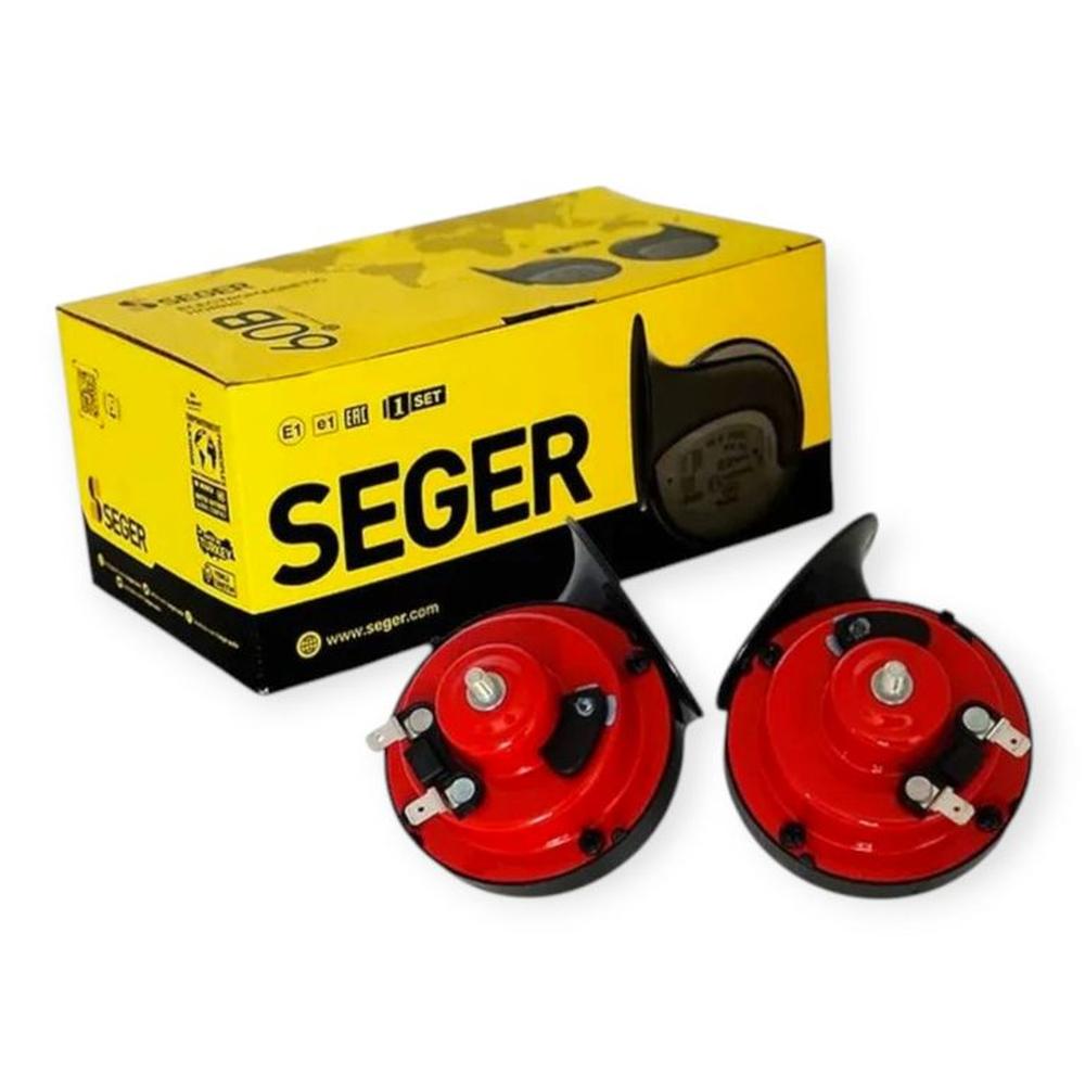 Claxon Seger Tipo Caracol Rojo 12V