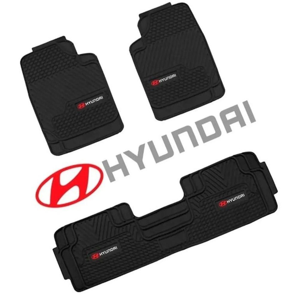 Piso De Jebe PVC Universal 3 Piezas Auto Camioneta Hyundai