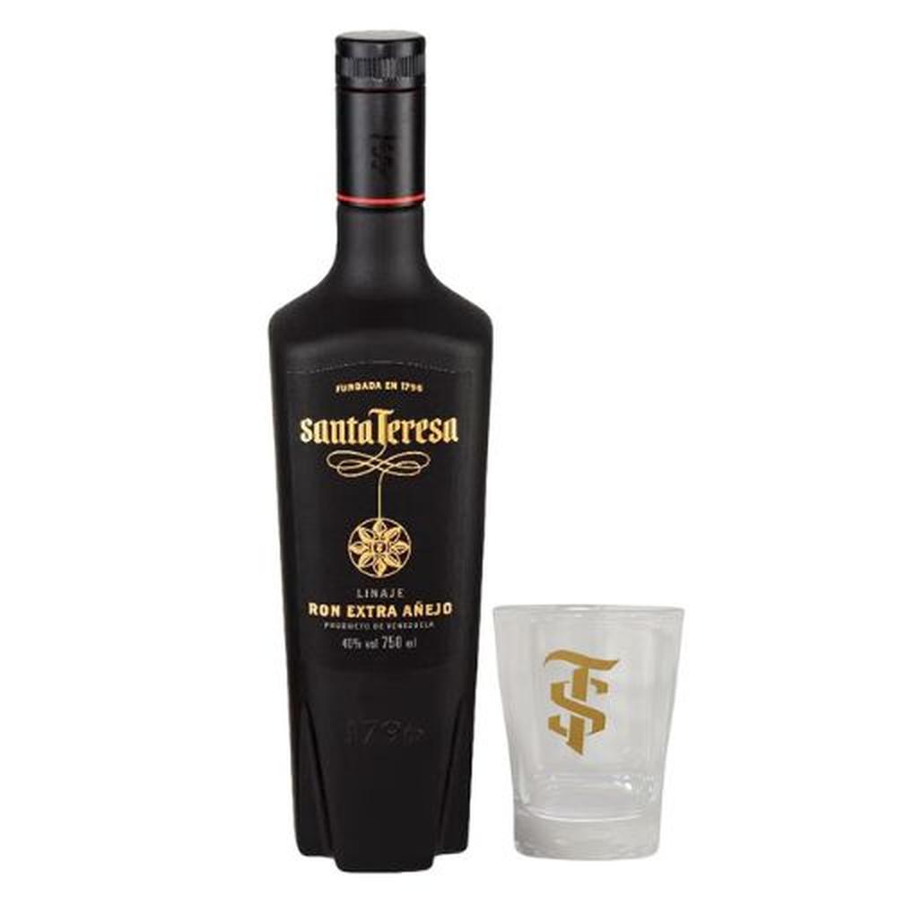 Ron SANTA TERESA Extra Añejo Linaje Botella 750ml + 6 Vasos
