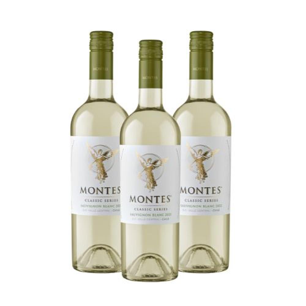Pack x3 Vino MONTES Classic Sauvignon Blanc Botella 750ml