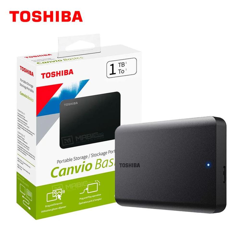 Disco Duro Externo Toshiba Canvio Basics 1TB - Negro Mate - Portátil