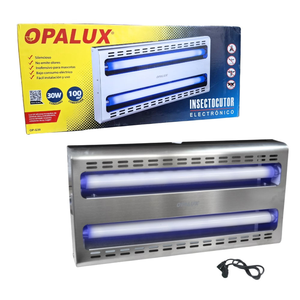 Insectocaptor Adhesivo Electronico Mata Mosquitos, Moscas 30W 100 m² - OPALUX OP-G30