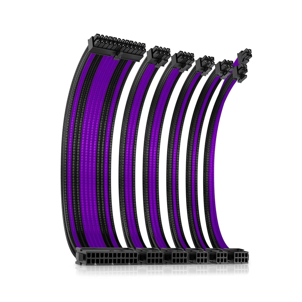 Antec Cable de Extensión para PSU en Negro y Púrpura - Kit Completo para Conexiones Eficientes