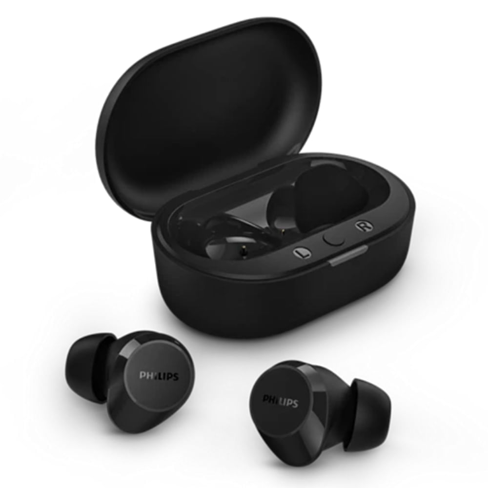 Auriculares Philips True Wireless TAT1209BK - Bluetooth 5.0, 18h, IPX4, Táctil, Color Negro
