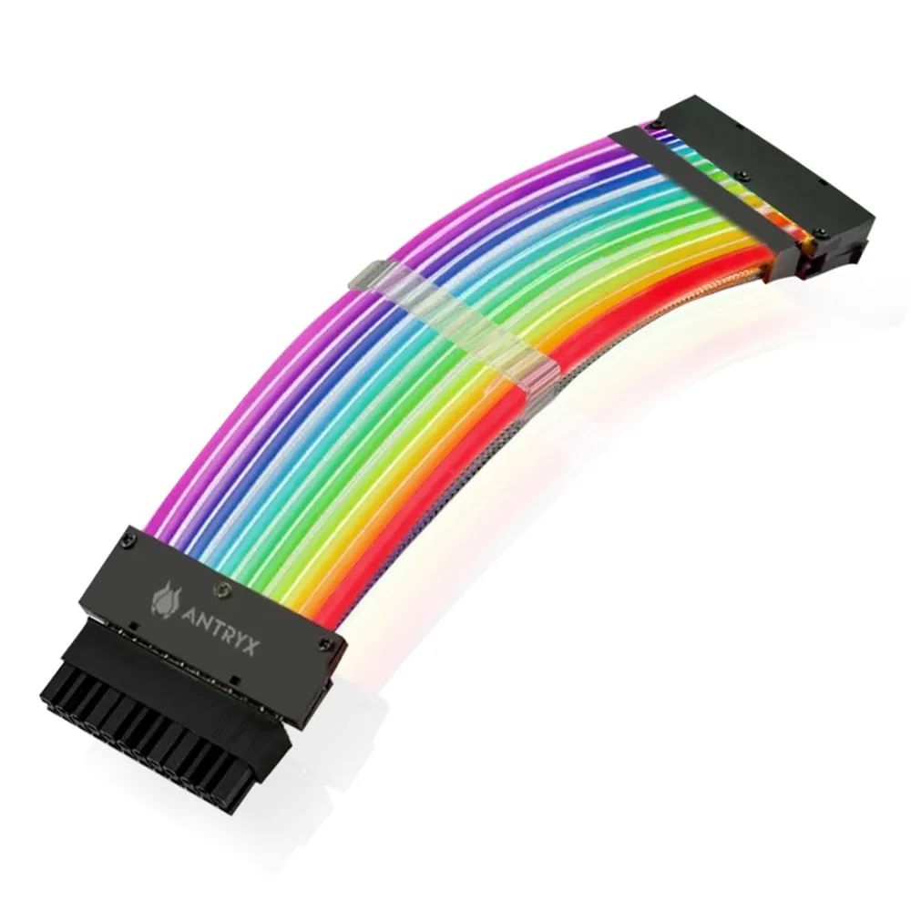 Cable extensor ARGB Antryx Spectrum 24-pines, ideal para mejorar la iluminación de tu PC