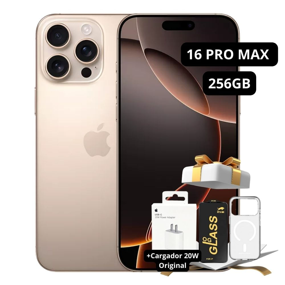 Apple iPhone 16 Pro Max 256GB - Desert Titanium + Cargador Original + Mica y Case