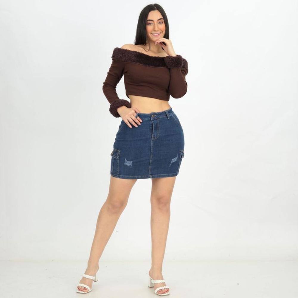 Falda Cargo Jeans Mujer