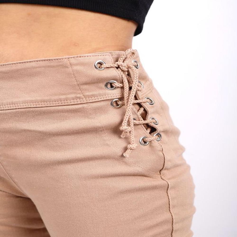 Pantalón Jeans Beige Mujer