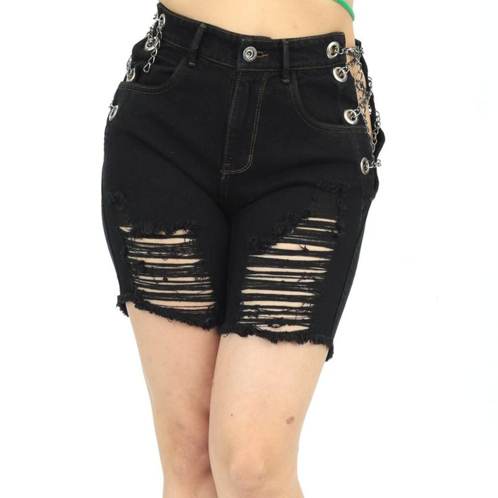Biker Short Denim Mujer