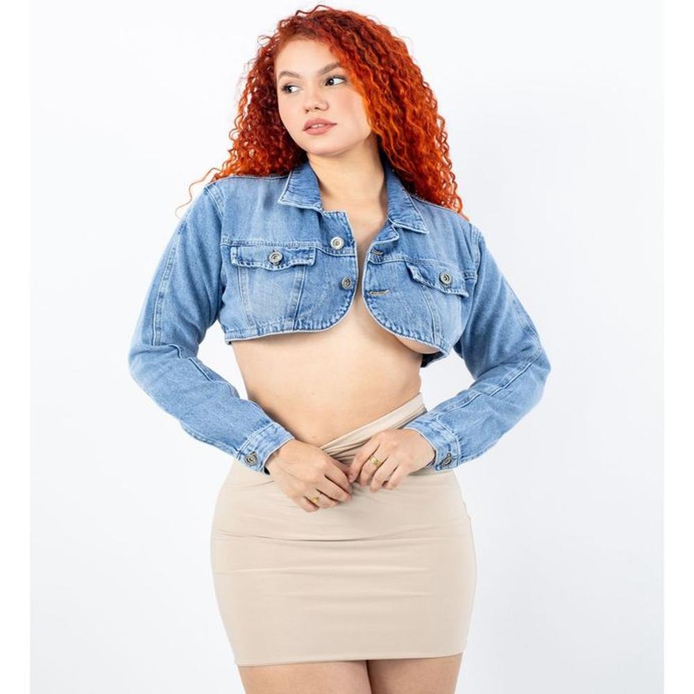 Casaca Crop Jeans Mujer.