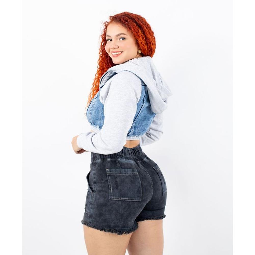 Casaca Corta de Jean y French terry Mujer