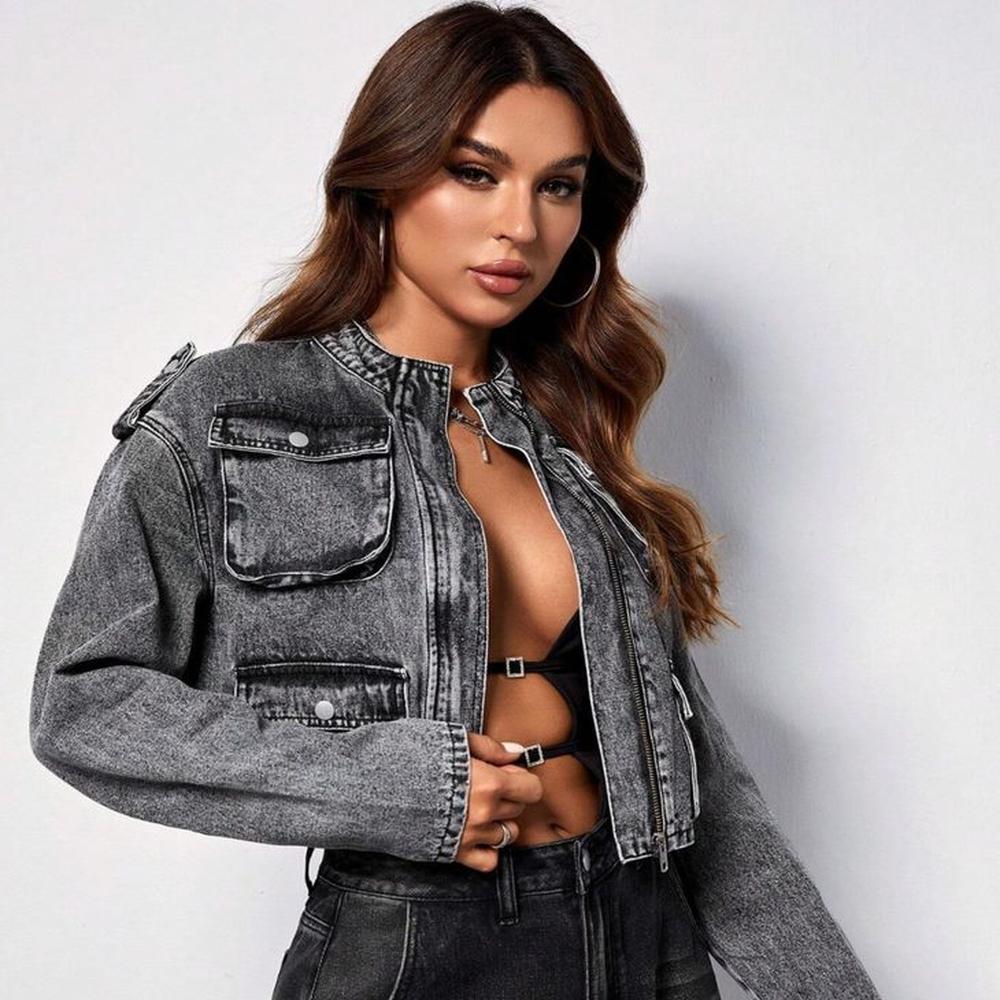 Casaca Jean Mujer Iconic Cargo