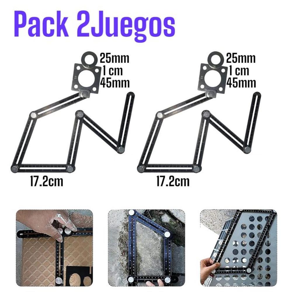 2JUEGOS Regla de Medición de Múltiples Ángulos Mayólicas