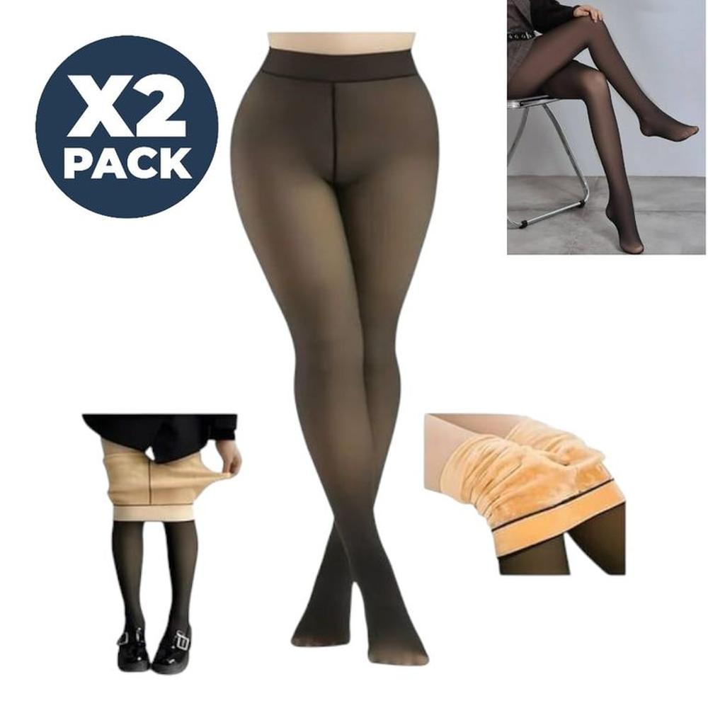 2 Medias Pantys Invierno Térmicas Lycra Microporo Adultos