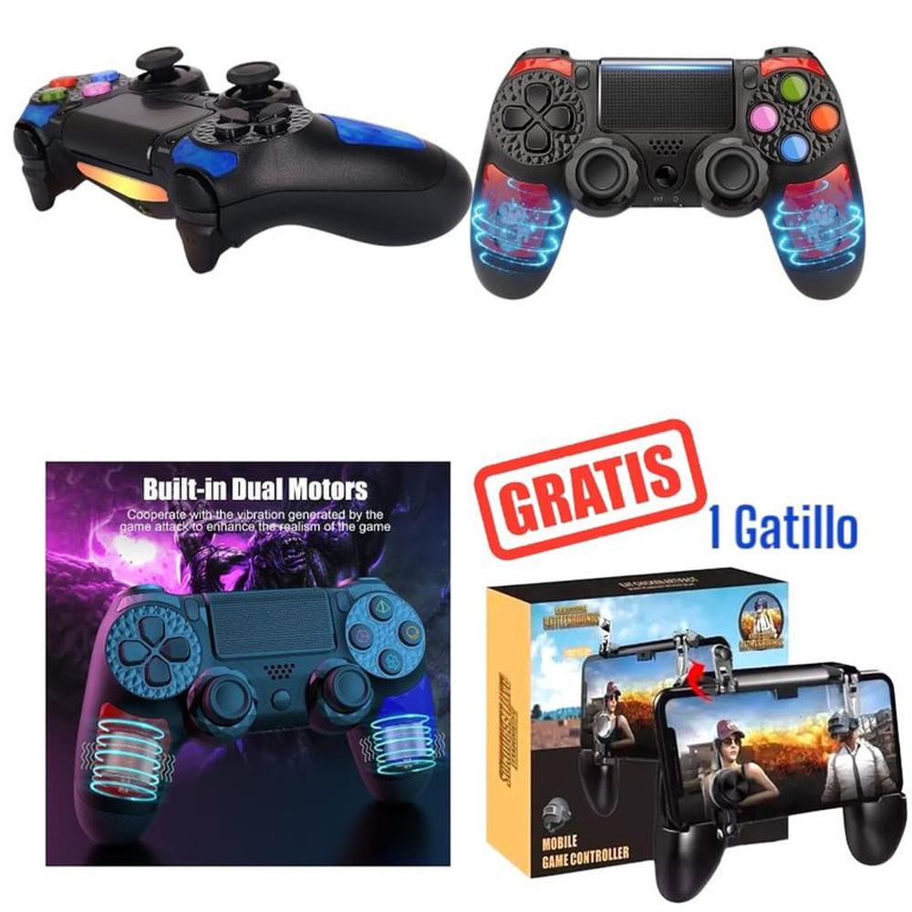 Mando Recargable PS4 Dualshock + Gatillo W11 Gratis Compatible PC