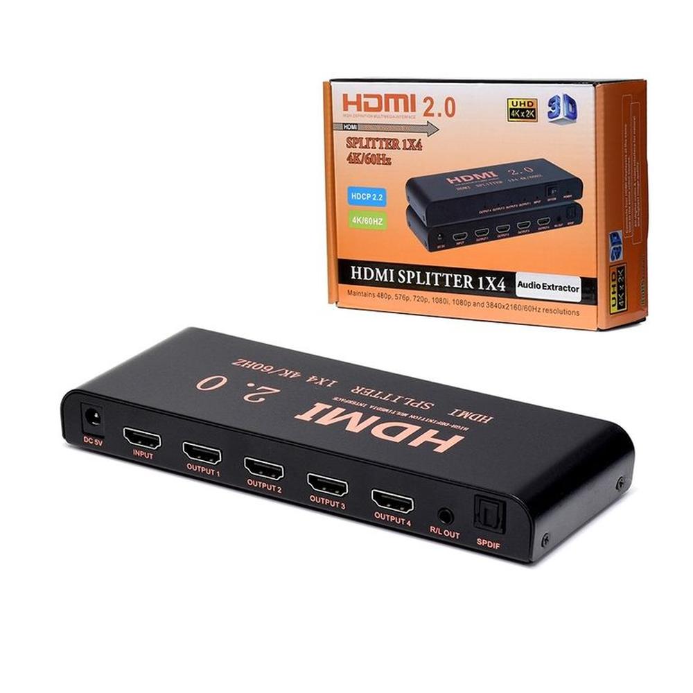 Splitter Divisor Repartidor 1Entrada 4Salidas 1X4 HDMI 2.0 4K/60Hz